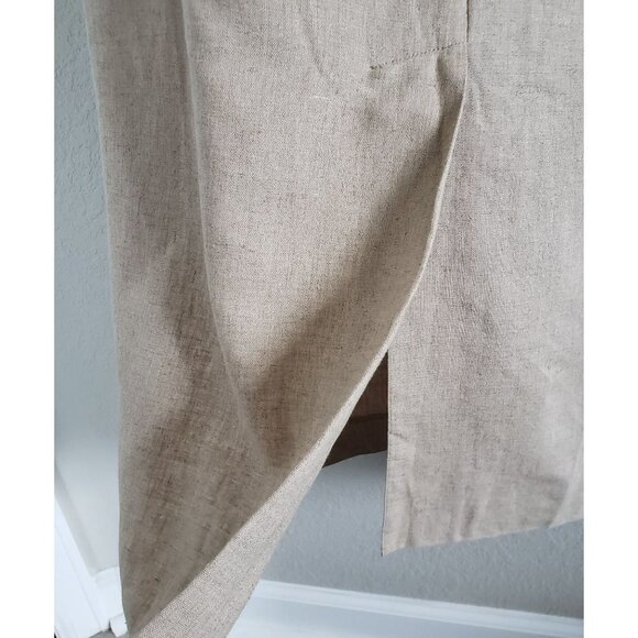 Talbots Woman Size 6 Vintage Linen Blend Maxi dress Floral embroidery Back Slit - Picture 4 of 9